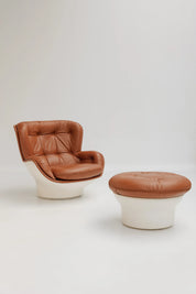 Paire de Fauteuil et Ottoman Karaté par Michel Cadestin pour Airborne