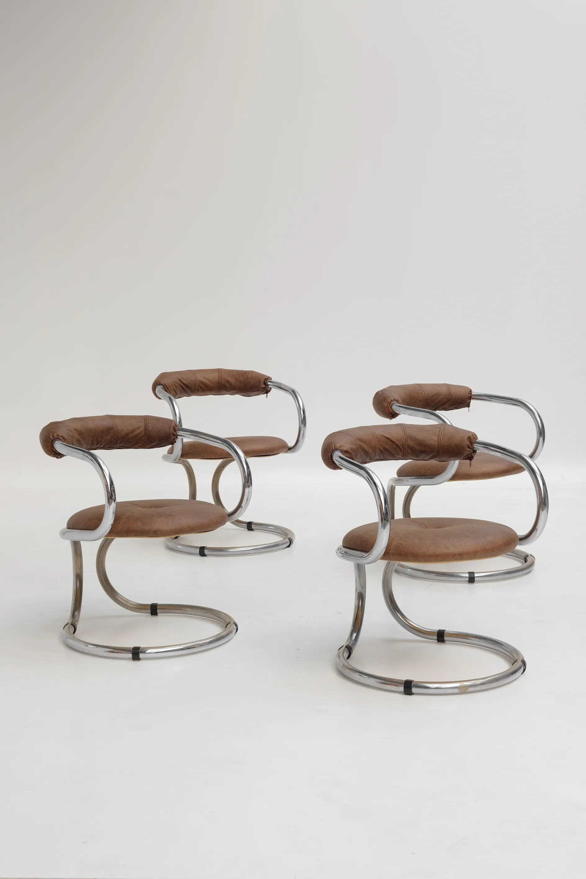 Set de 4 chaises salle à manger par Rudi Bonzanini pour Tecnosalotto