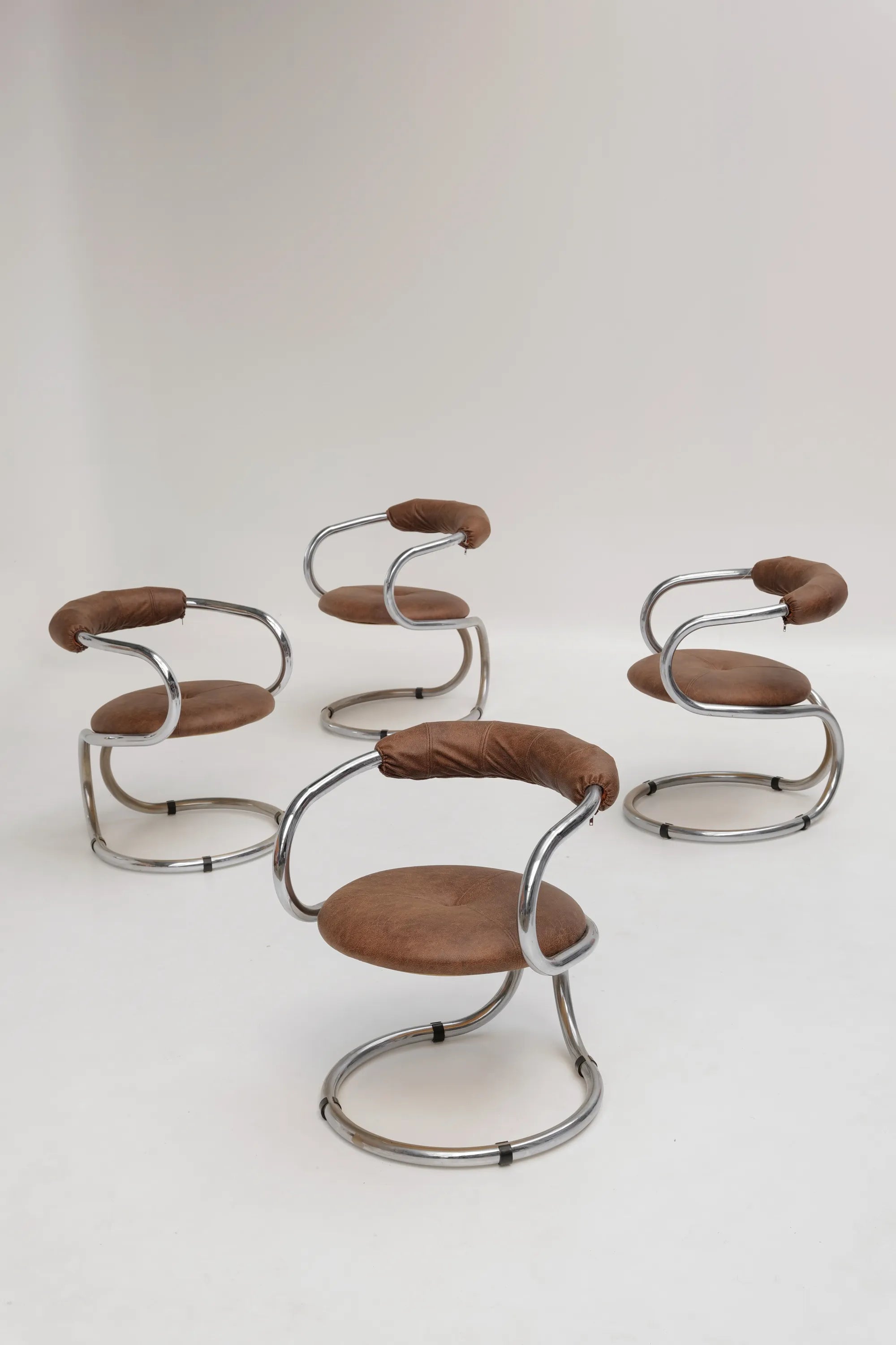 Set de 4 chaises salle à manger par Rudi Bonzanini pour Tecnosalotto