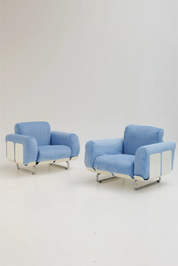 Paire de Fauteuils Senzafine par Eleonore Peduzzi Riva pour Zanotta