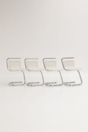 Ensemble de 4 chaises italiennes des années 70 en forme de "s"