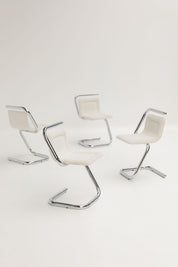 Ensemble de 4 chaises italiennes des années 70 en forme de "s"