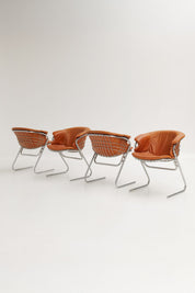 Fauteuils de salle à manger Flynn conçu par Gastone Rinaldi et édité par Thema