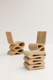 Paire de chaise fauteuil Easy Edges Wiggle par Frank Gehry pour Vitra