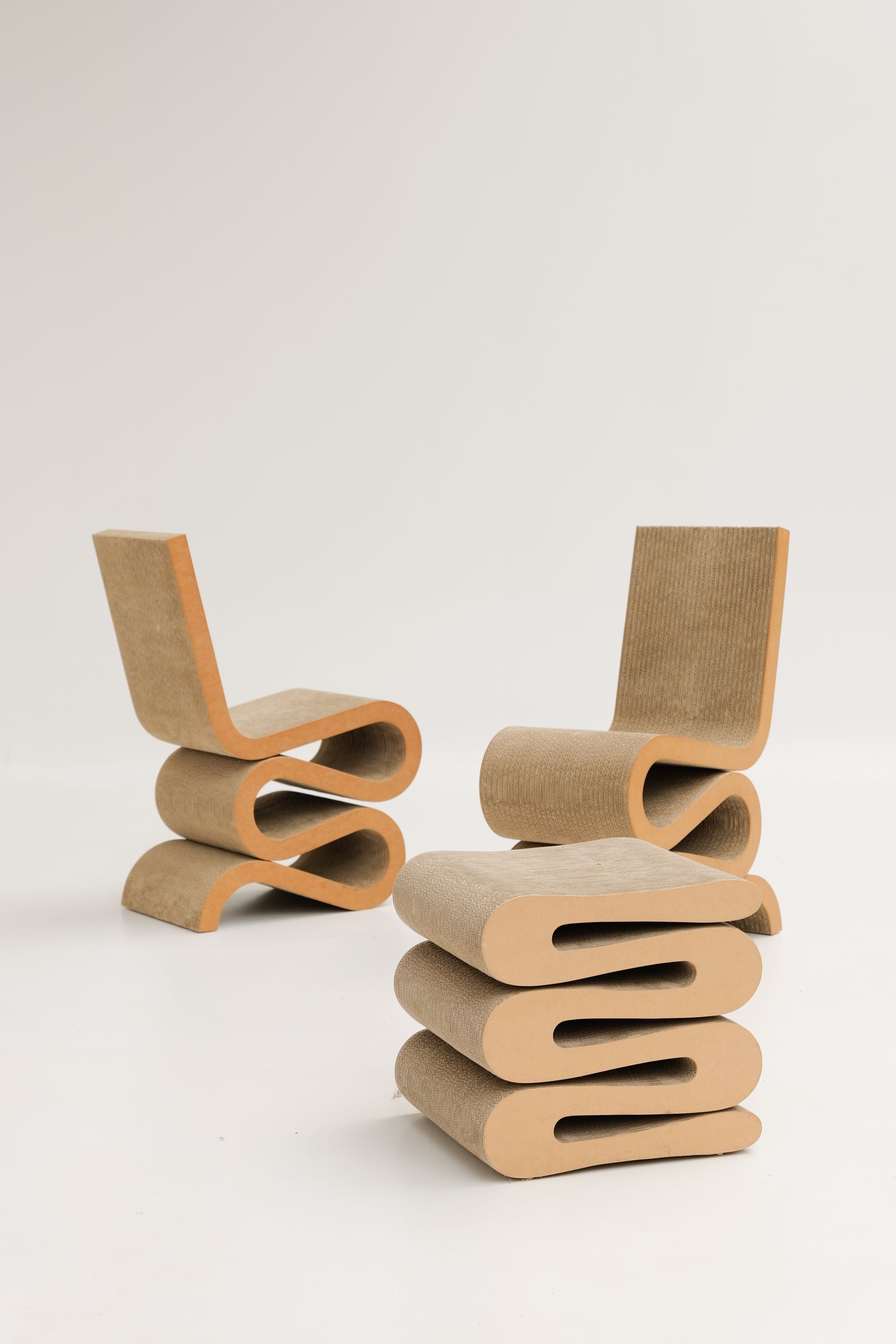 Paire de chaise fauteuil Easy Edges Wiggle par Frank Gehry pour Vitra