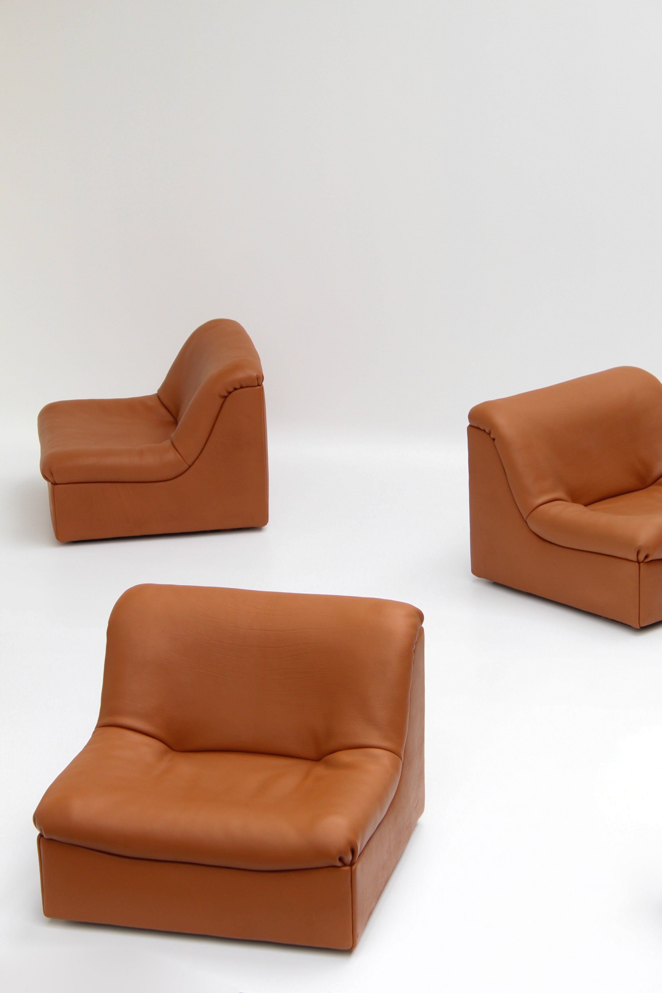 Canapé modulaire DS-46 en cuir cognac par De Sede