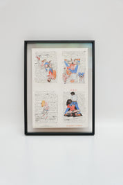 COMBAS Robert - Lithographie originale double face « Portrait Feu"
