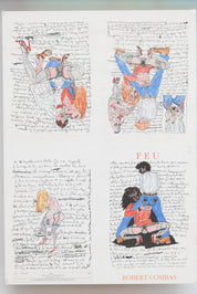 COMBAS Robert - Lithographie originale double face « Portrait Feu"