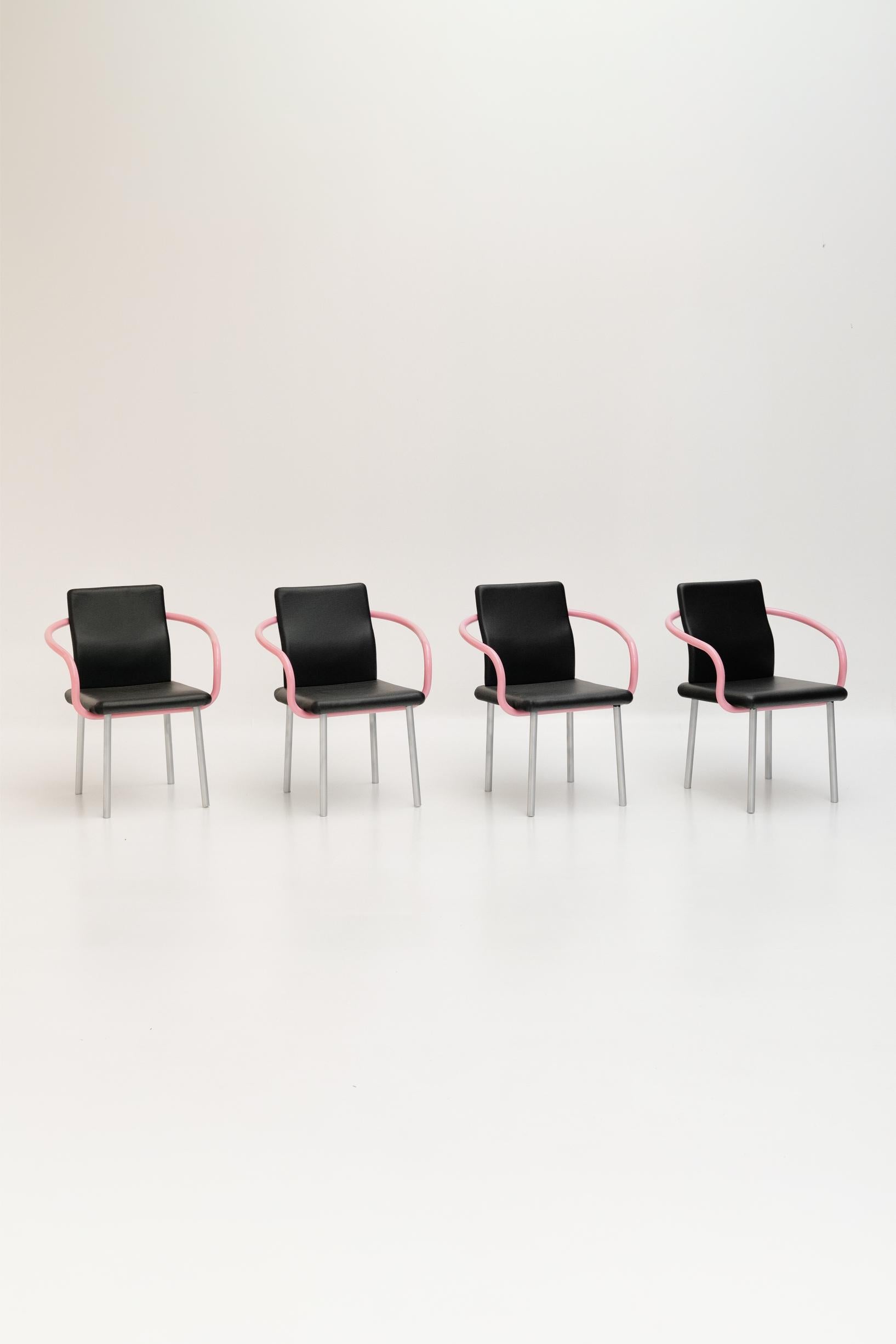 Ensemble de 4 chaises Mandarin par Ettore Sottsass pour Knoll
