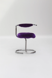 Set de 4 chaises Cobra par Giotto Stoppino, velours violet