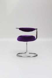 Set de 4 chaises Cobra par Giotto Stoppino, velours violet
