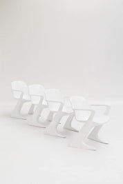 Chaises « Kangourou » blanches par Ernst Moeckl pour Horn