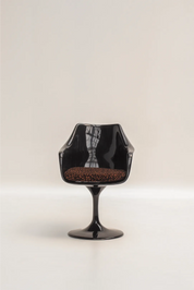 Set de 4 chaises Tulip noires et léopard