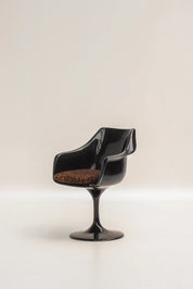 Set de 4 chaises Tulip noires et léopard