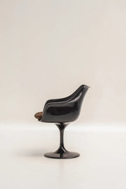 Set de 4 chaises Tulip noires et léopard