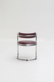 Ensemble de 4 chaises Zougoises Victoria en cuir bordeaux
