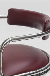Ensemble de 4 chaises Zougoises Victoria en cuir bordeaux