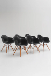 Ensemble 6 chaises DAW par Charles & Ray Eames, édition Vitra 2008