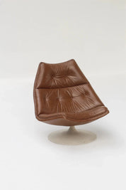 Fauteuil F510 en cuir caramel par Geoffrey Harcourt pour Artifort