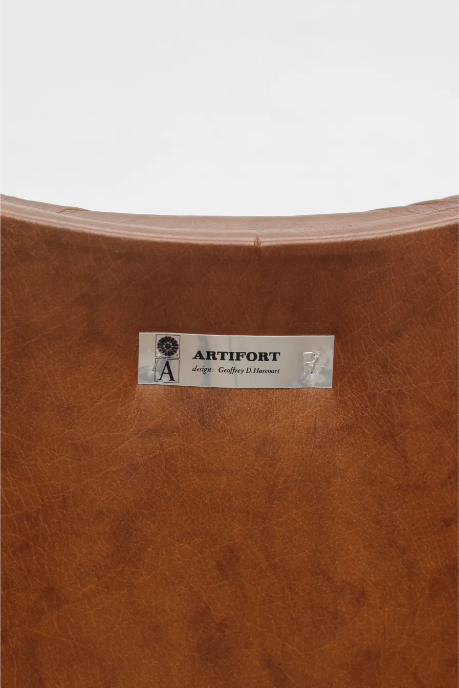 Fauteuil F510 en cuir caramel par Geoffrey Harcourt pour Artifort