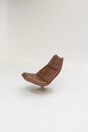 Fauteuil F510 en cuir caramel par Geoffrey Harcourt pour Artifort