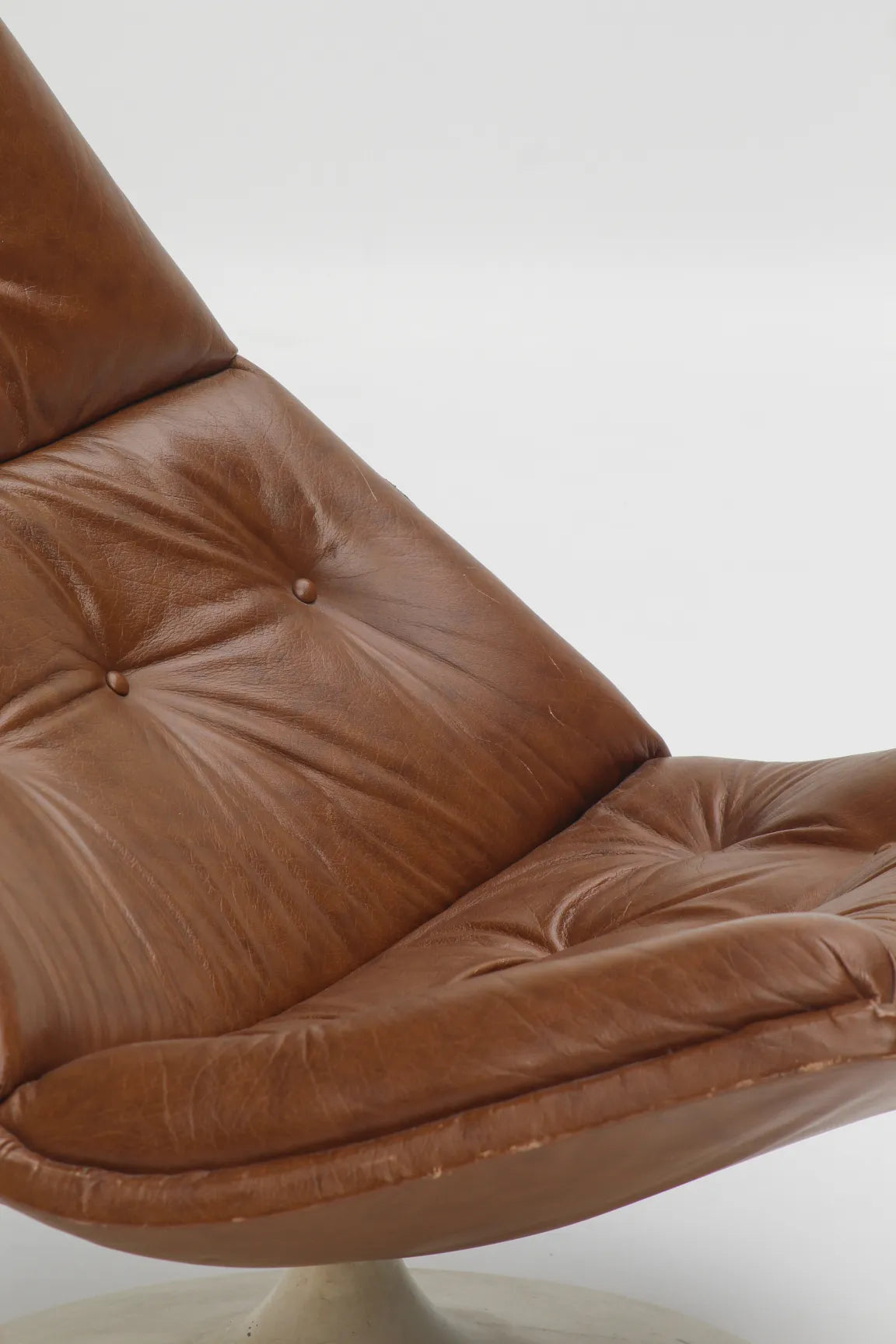 Fauteuil F510 en cuir caramel par Geoffrey Harcourt pour Artifort