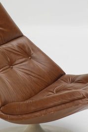 Fauteuil F510 en cuir caramel par Geoffrey Harcourt pour Artifort