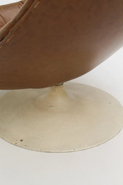 Fauteuil F510 en cuir caramel par Geoffrey Harcourt pour Artifort