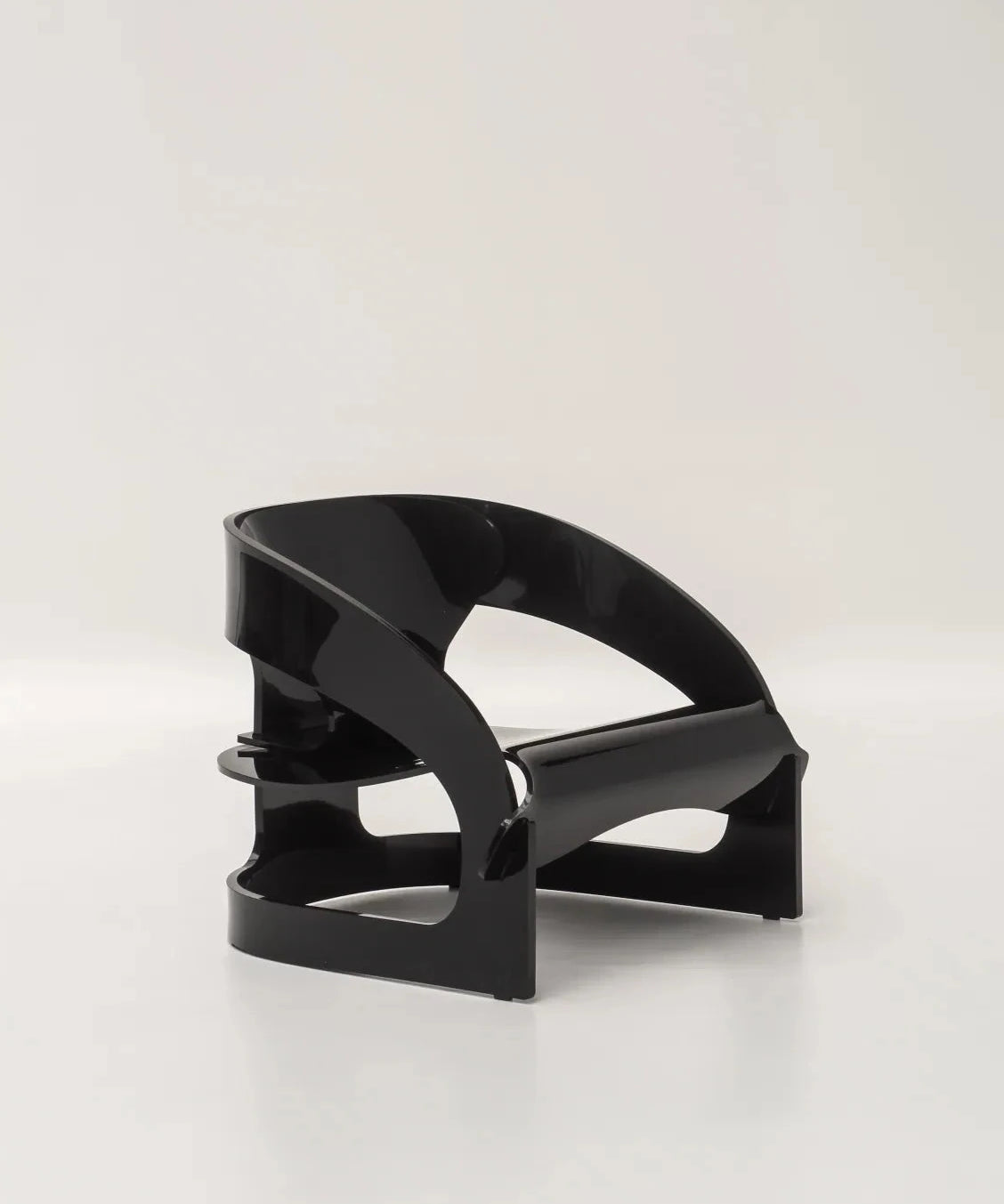 Fauteuil 4801 noir en plastique par Joe Colombo pour Kartell