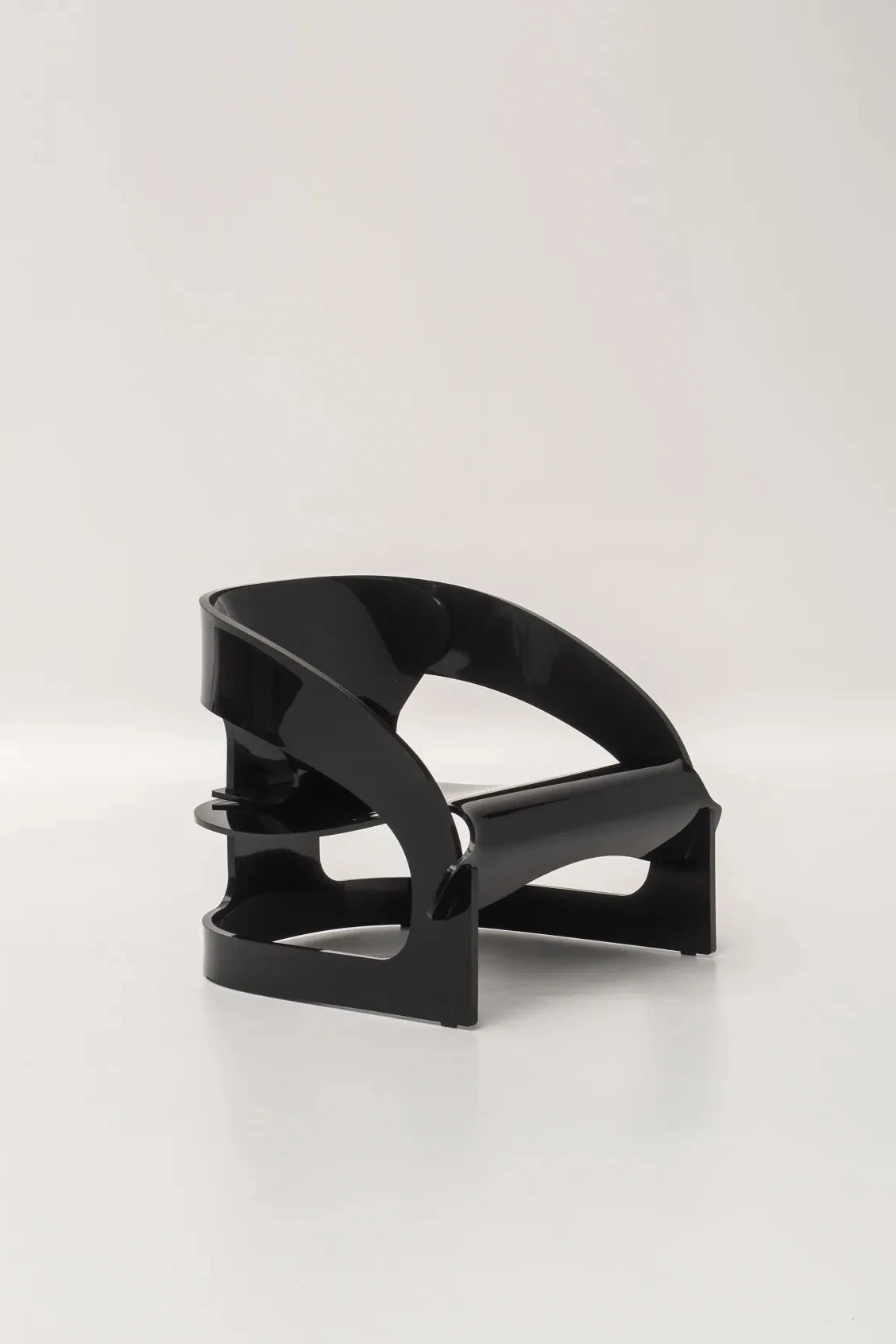 Fauteuil 4801 noir en plastique par Joe Colombo pour Kartell