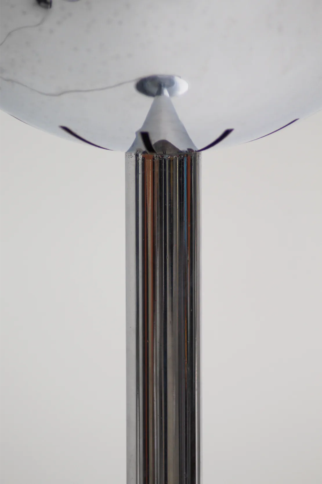 Lampadaire chromé en verre de Murano bleu