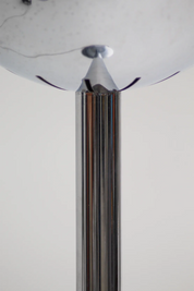 Lampadaire chromé en verre de Murano bleu