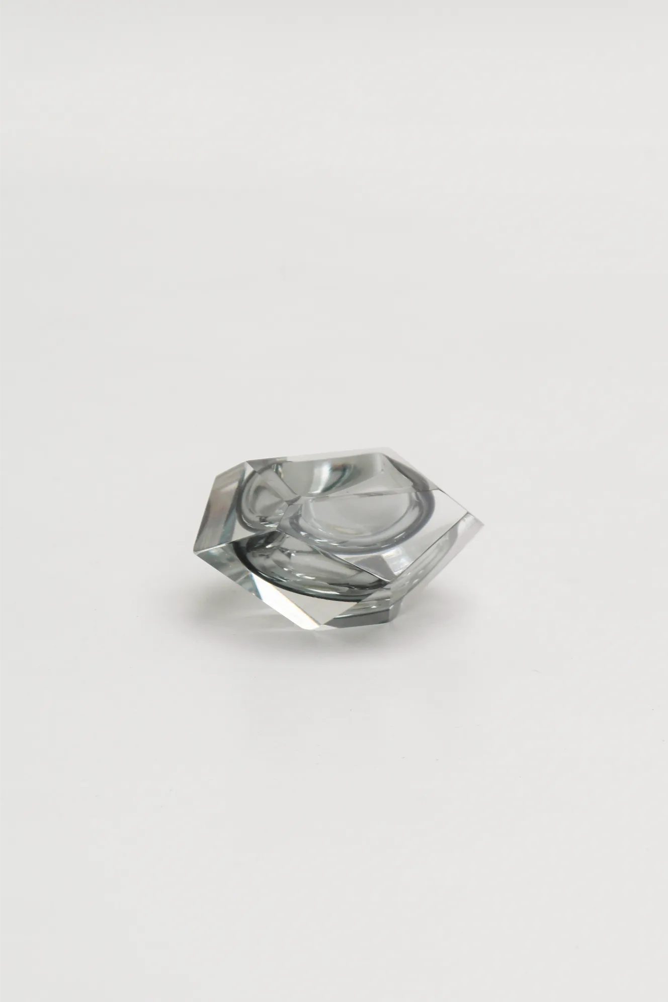 Cendrier "Murano Diamant" en verre sommerso transparent