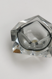 Cendrier "Murano Diamant" en verre sommerso transparent