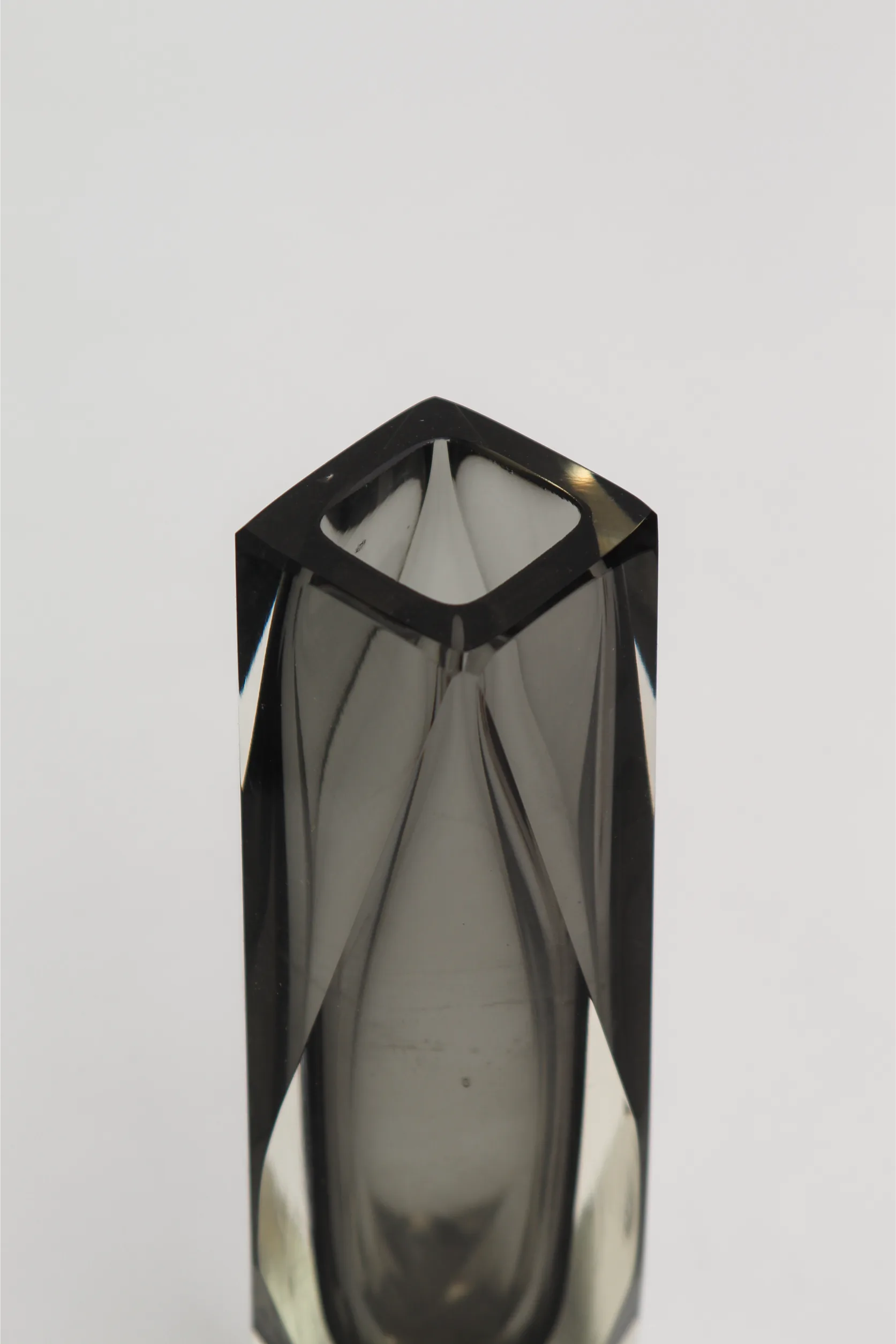 Soliflore "Murano Diamant" en verre sommerso noir