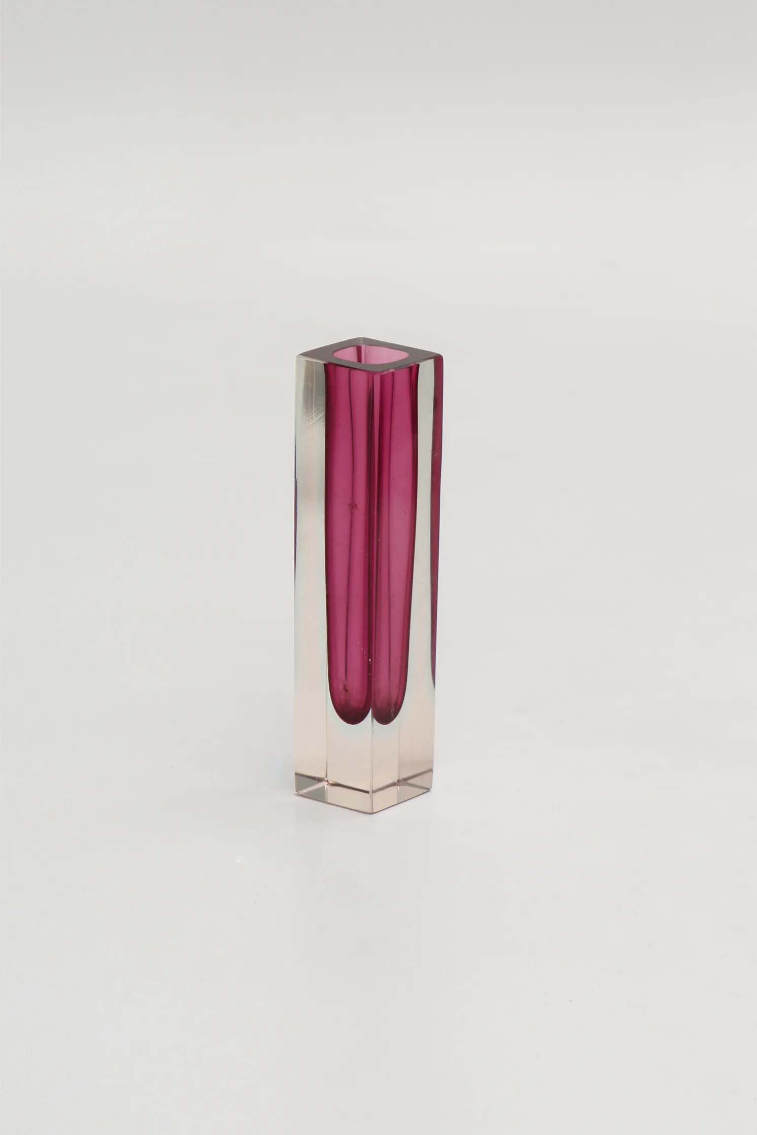 Soliflore Murano en verre sommerso rose