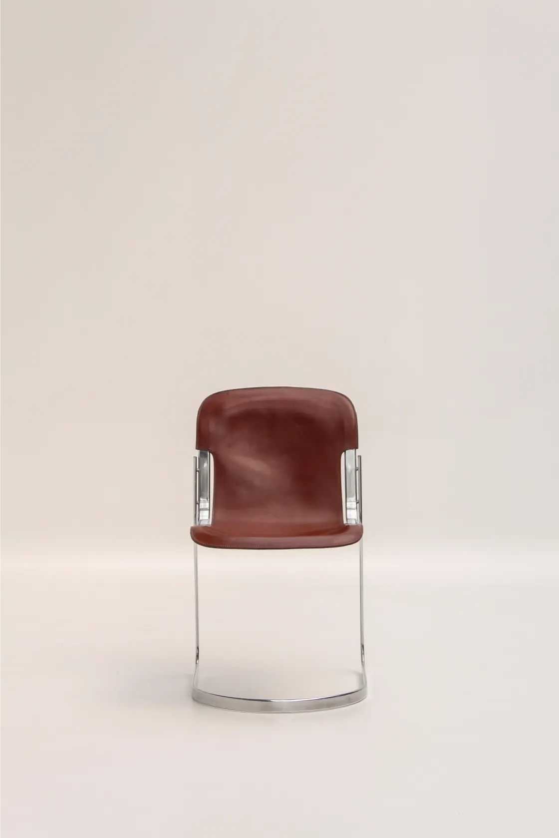 Chaises Willy Rizzo en cuir bordeaux