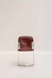 Chaises Willy Rizzo en cuir bordeaux