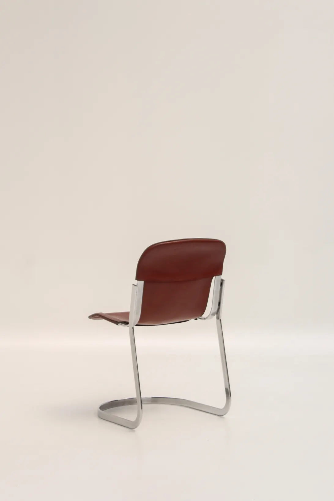 Chaises Willy Rizzo en cuir bordeaux