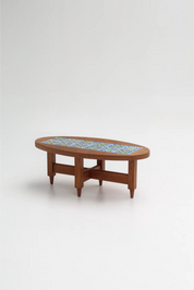 Table basse en chêne et céramique par Guillerme & Chambron