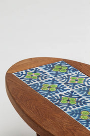 Table basse en chêne et céramique par Guillerme & Chambron